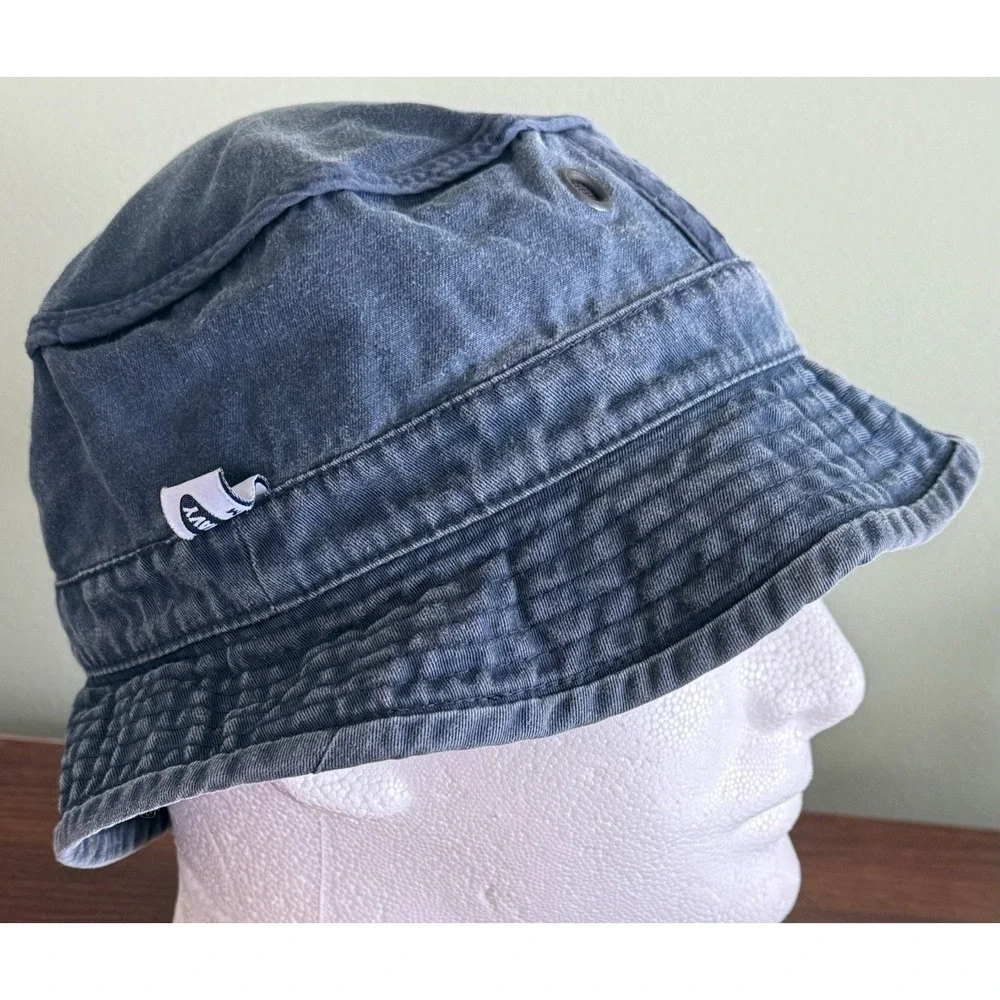 Vintage Old Navy‎ Blue Denim 2000 Bucket Sun Hat Beach Festival Size S/M Y2K